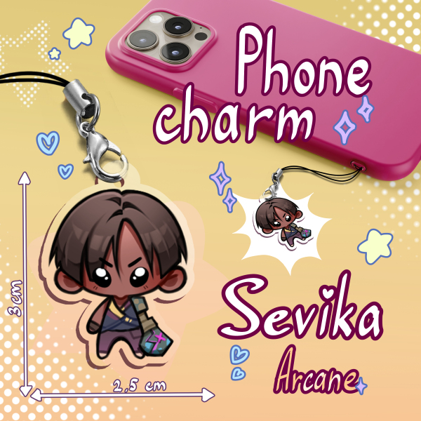 Sevika Arcane Acrylic Phone Charm