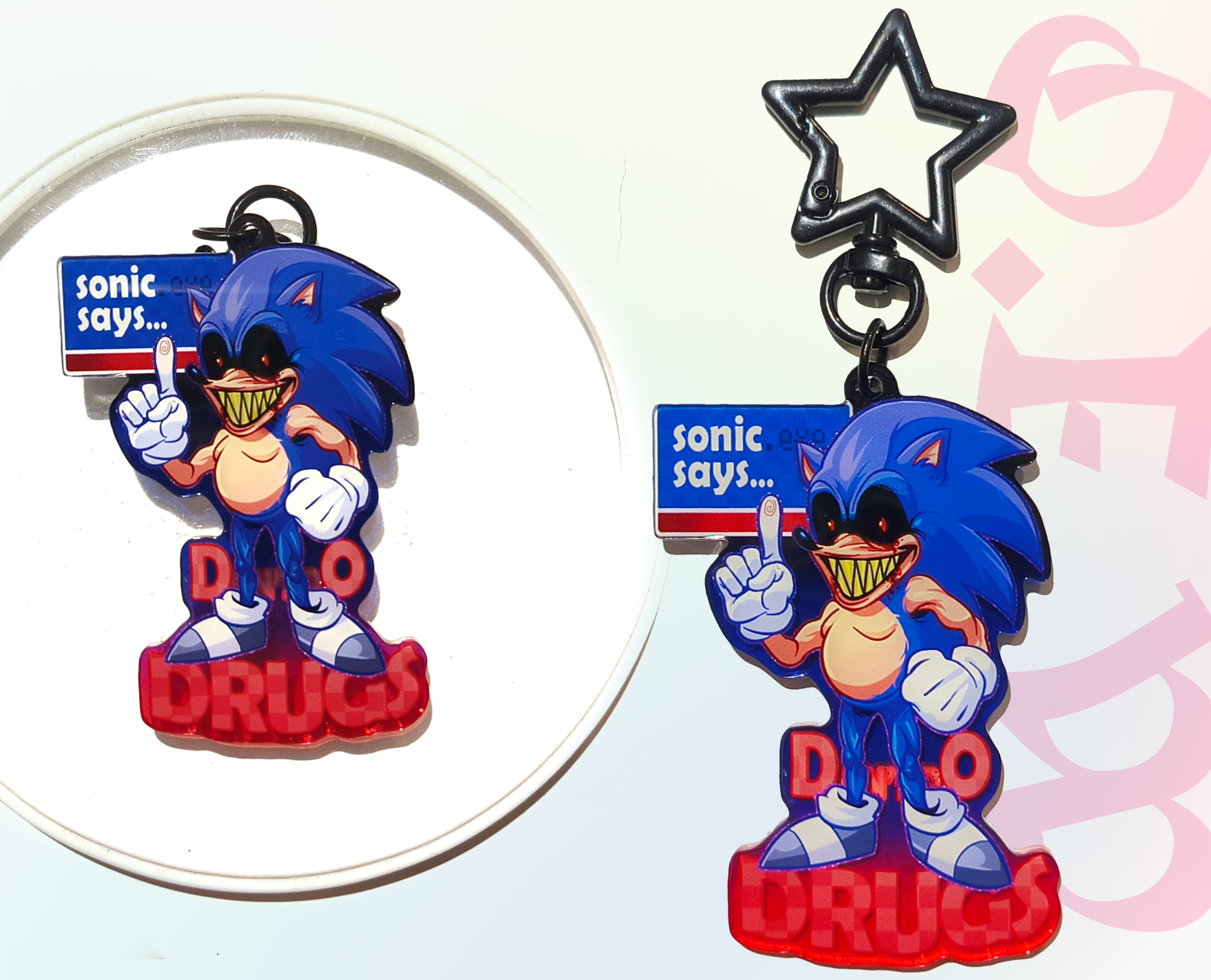 アクセサリー Sonic Disorder Creepypasta – Sonic.exe Acrylic Keychain by o0e3w - ACGGOODS