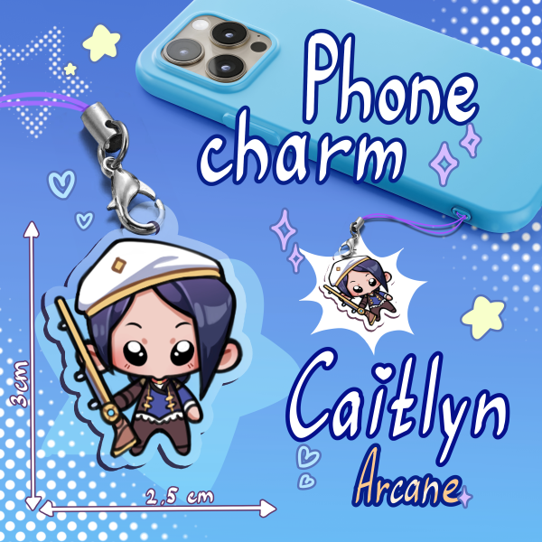 Caitlyn Arcane Acrylic Phone Charm 