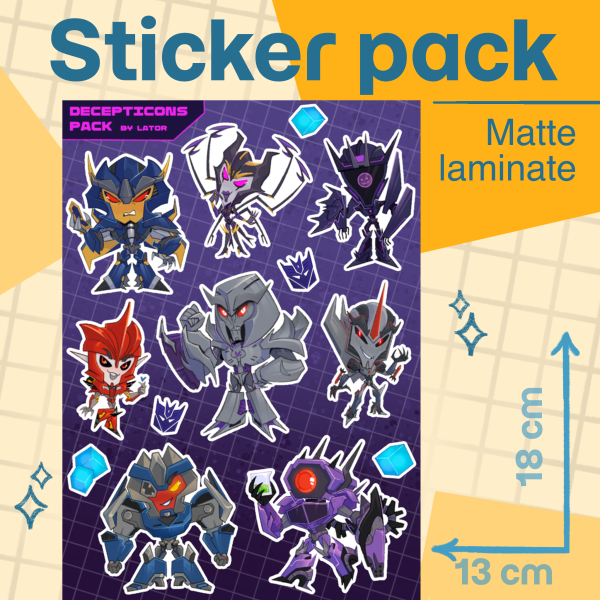 Decepticons Sticker Pack Sheet