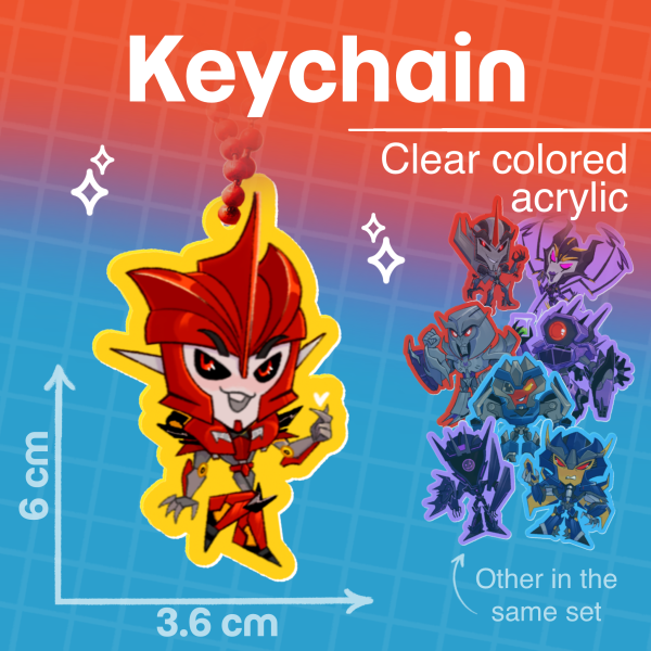 Knockout Colored Edge Acrylic Keychain