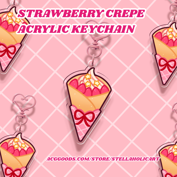 Strawberry Crepe - Acrylic Keychain