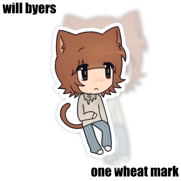 will byers stranger things / one wheat mark sticker