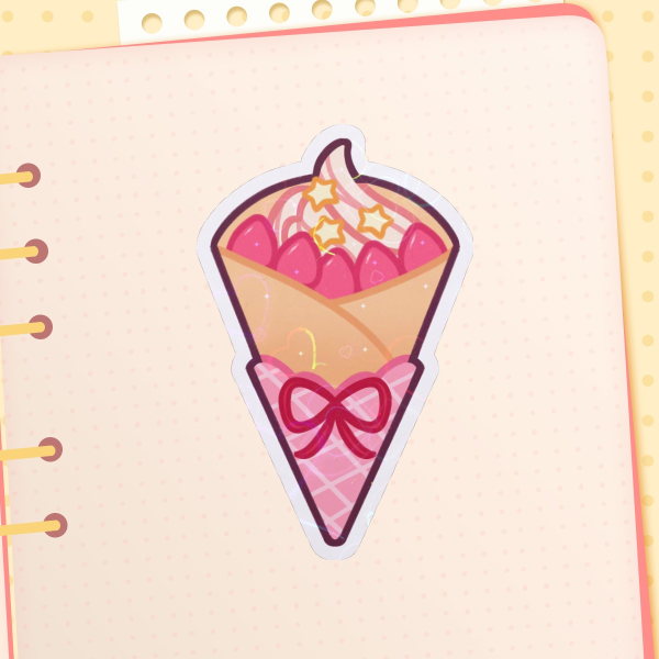 Strawberry Crepe - Die Cut Sticker