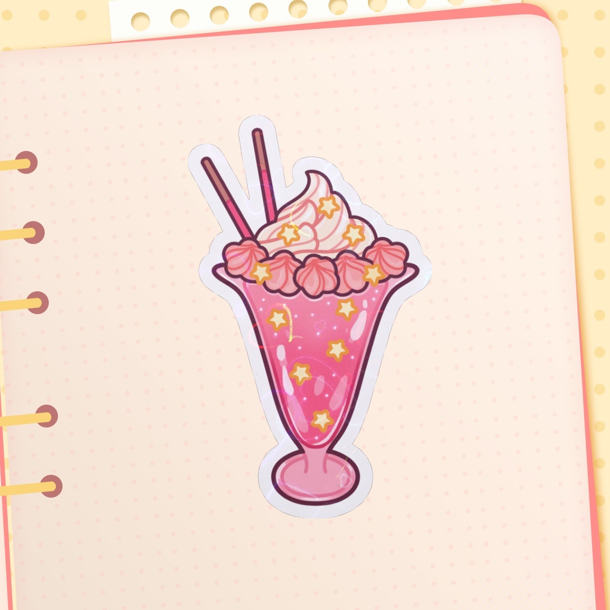 Pink Star Milkshake - Die Cut Sticker