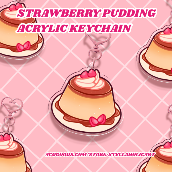 Strawberry Pudding - Acrylic Keychain