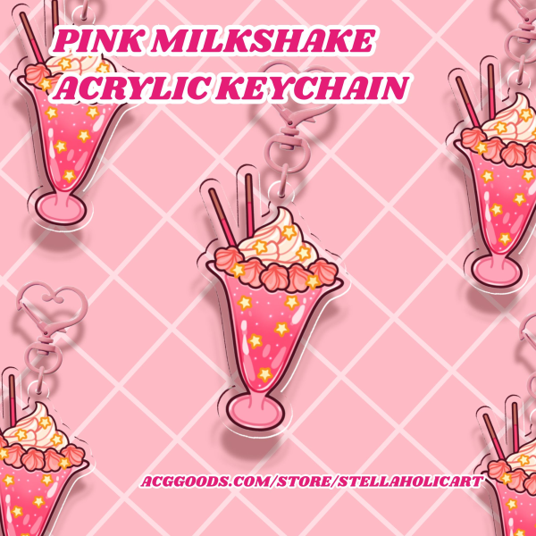 Pink Milkshake - Acrylic Keychain