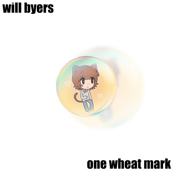will byers stranger things / one wheat mark holographic 32mm pin