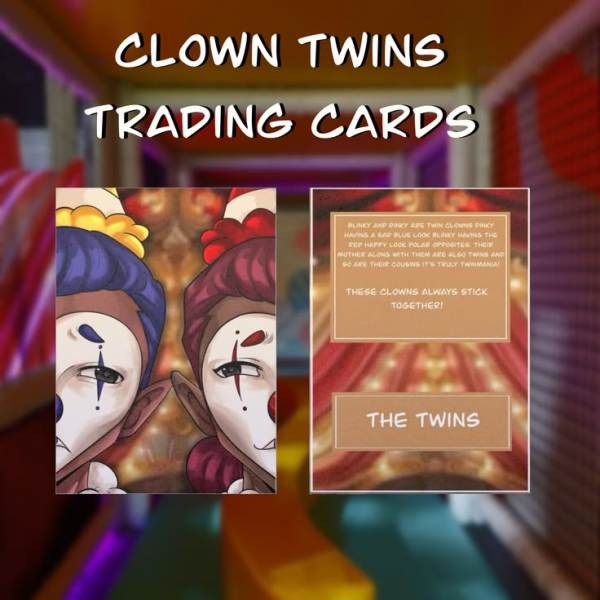 Clown twins trading cards