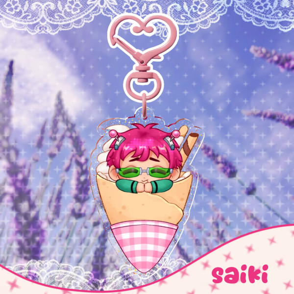 saiki crepe acrylic keychain ⋆ saiki k