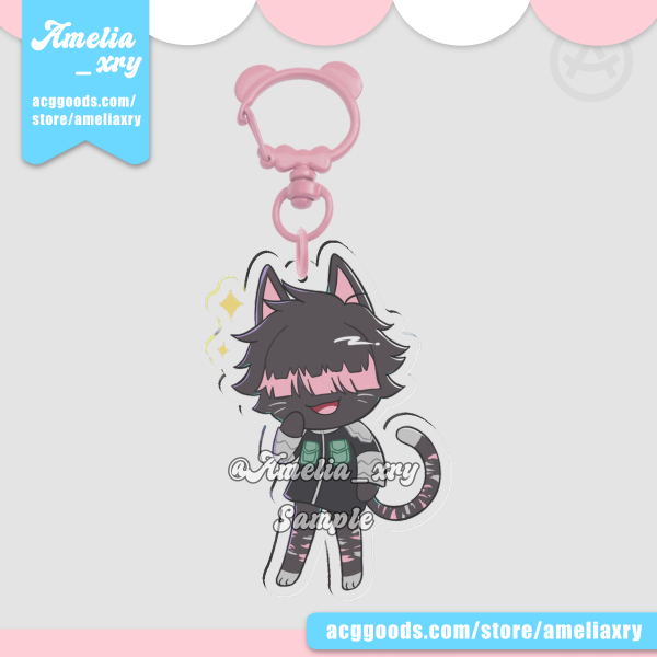 Narumi Cat Chibi Clear Acrylic Keychain