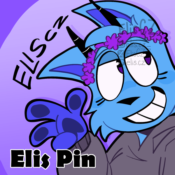 ElisCZ Round Badge Pin (Glossy)