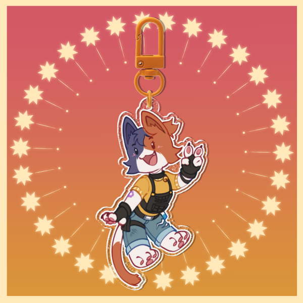 Cate meowdy - Glitter Acrylic Keychain