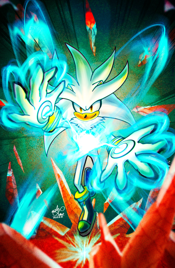 Silver The Hedgehog Fanart from Sonic The Hedgehog Poster Printing Fanart