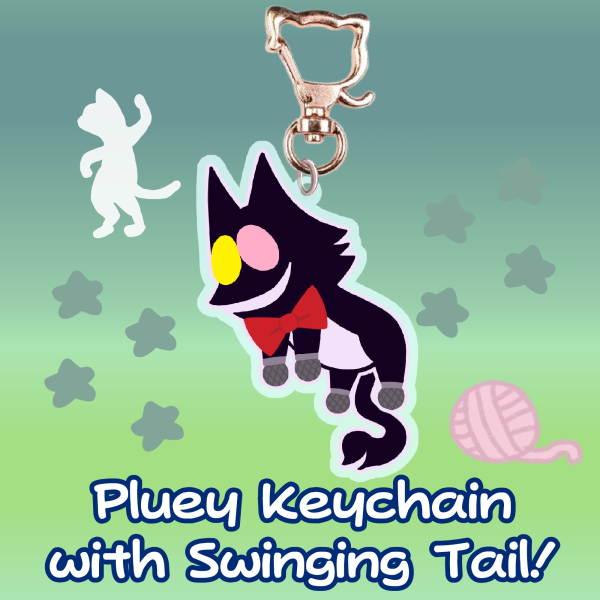 Pluey Keychain with Swinging Tail