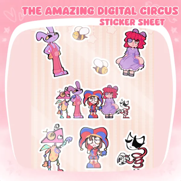 The amazing digital circus tadc Coated Paper Stickers Sheet
