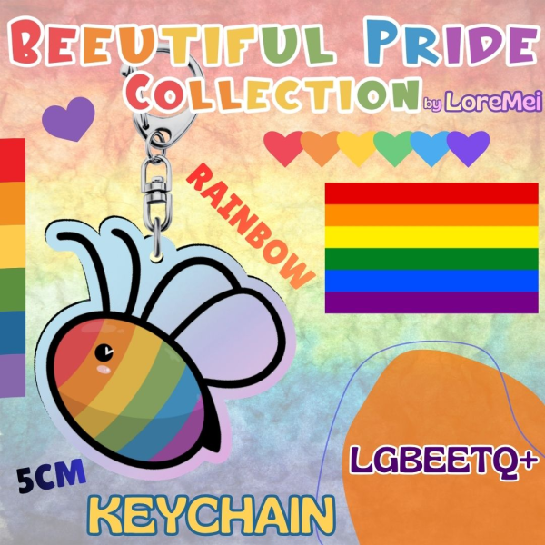 ꒰𑁬°LGBeeTQ+°໒꒱ || Rainbow Keychain