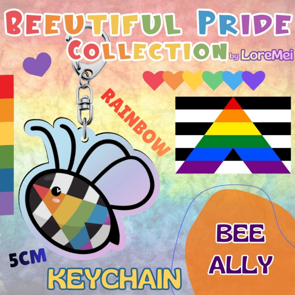 ꒰𑁬°BeeAlly°໒꒱ || Rainbow Keychain