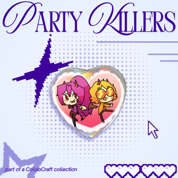 Partykillers Holo Heart Shape Badge