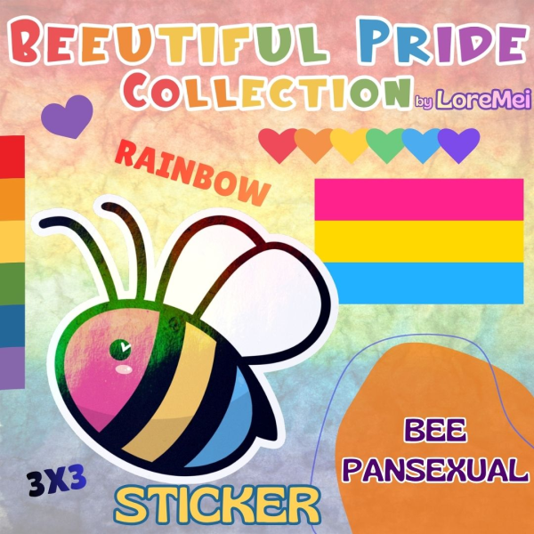 ꒰𑁬°BeePansexual°໒꒱ || Rainbow Sticker