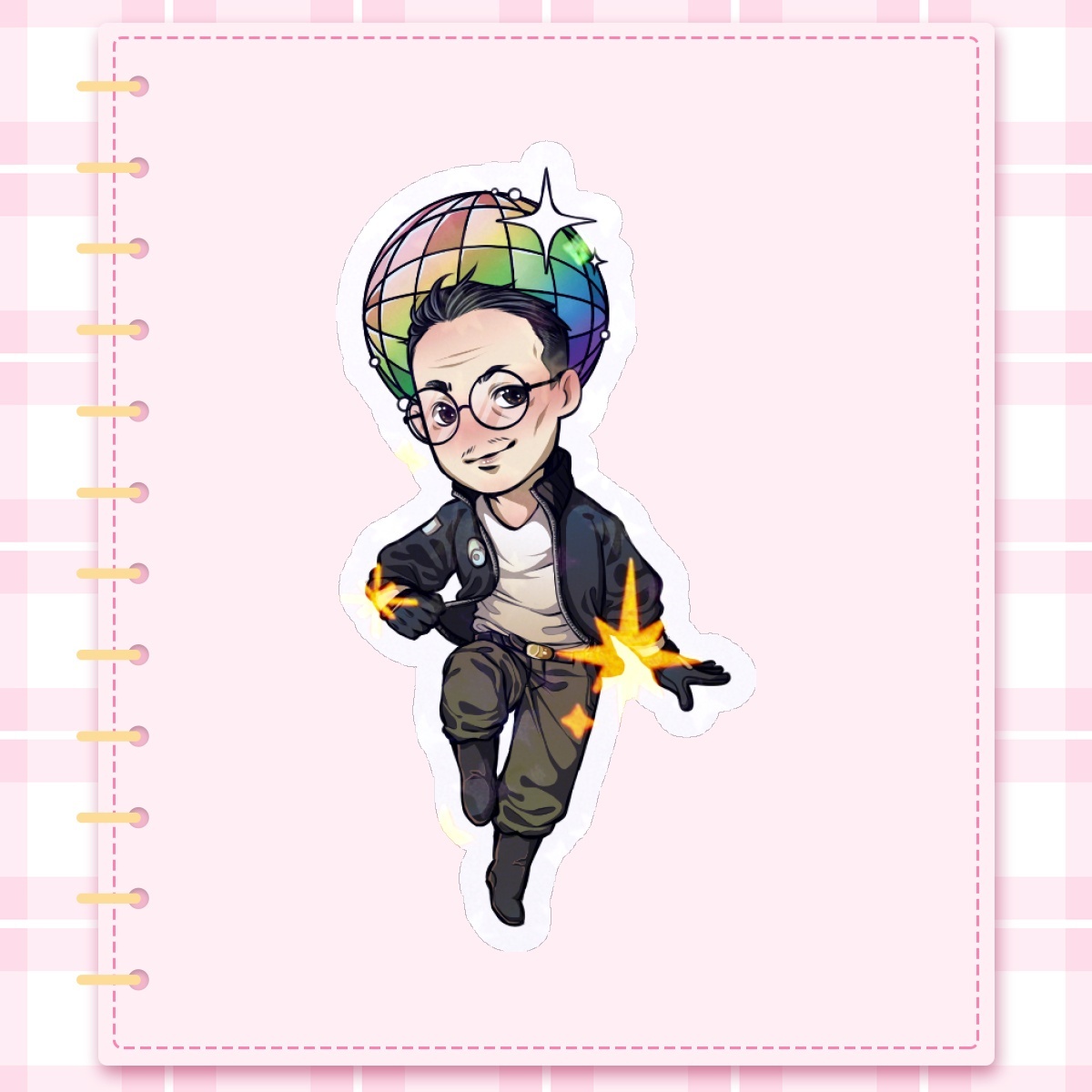 "Kim Kitsuragi V2" Die Cut Sticker with Star Holo effect, 6,4cm (2,51")