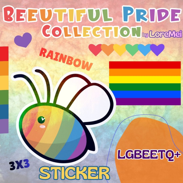 ꒰𑁬°LGBeeTQ+°໒꒱ || Rainbow Sticker