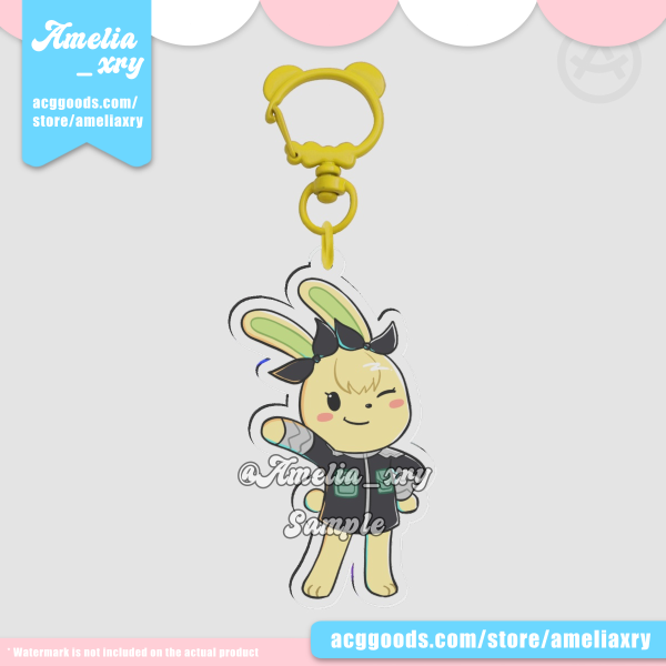 Kikoru Bunny Chibi Clear Acrylic Keychain