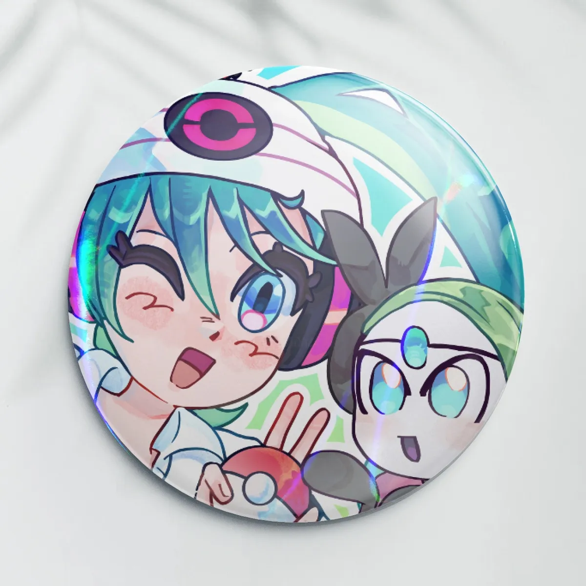 Miku and Meloetta button pin