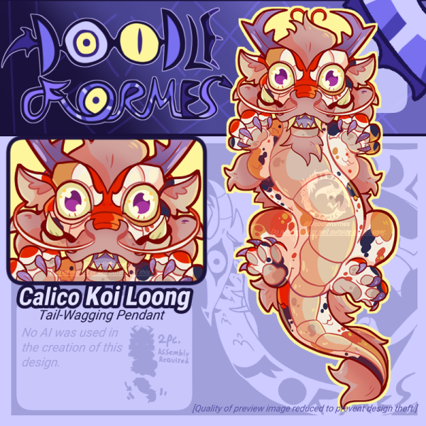 Calico Koi Loong ( Tail-wagging Pendant)