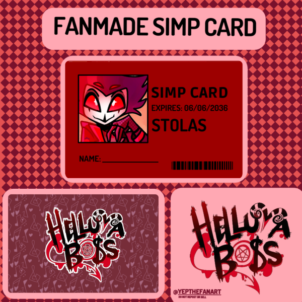Helluva Boss Fan Made Simp Card