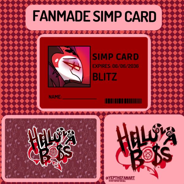 Helluva Boss Fan Made Simp Card