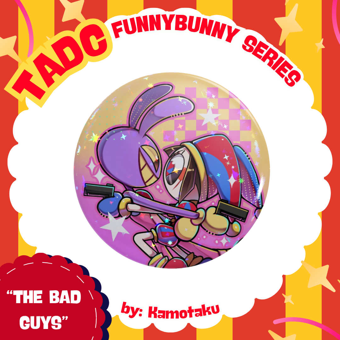[Holo Star Button Pin] Funnybunny Series - Bad Guys