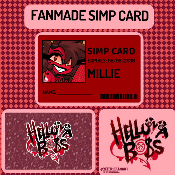 Helluva Boss Fan Made Simp Card