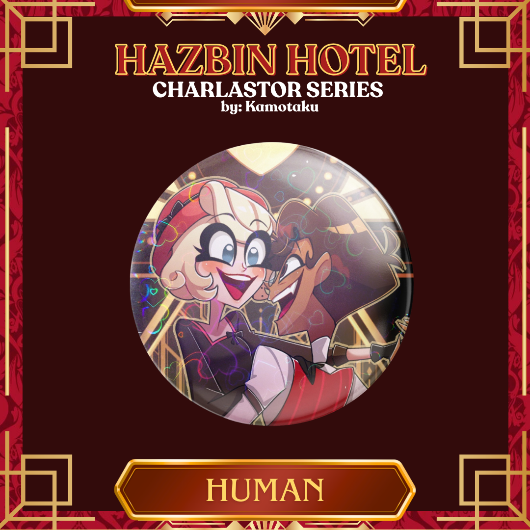 [Holo Heart Button Pin] Charlastor Series - Human