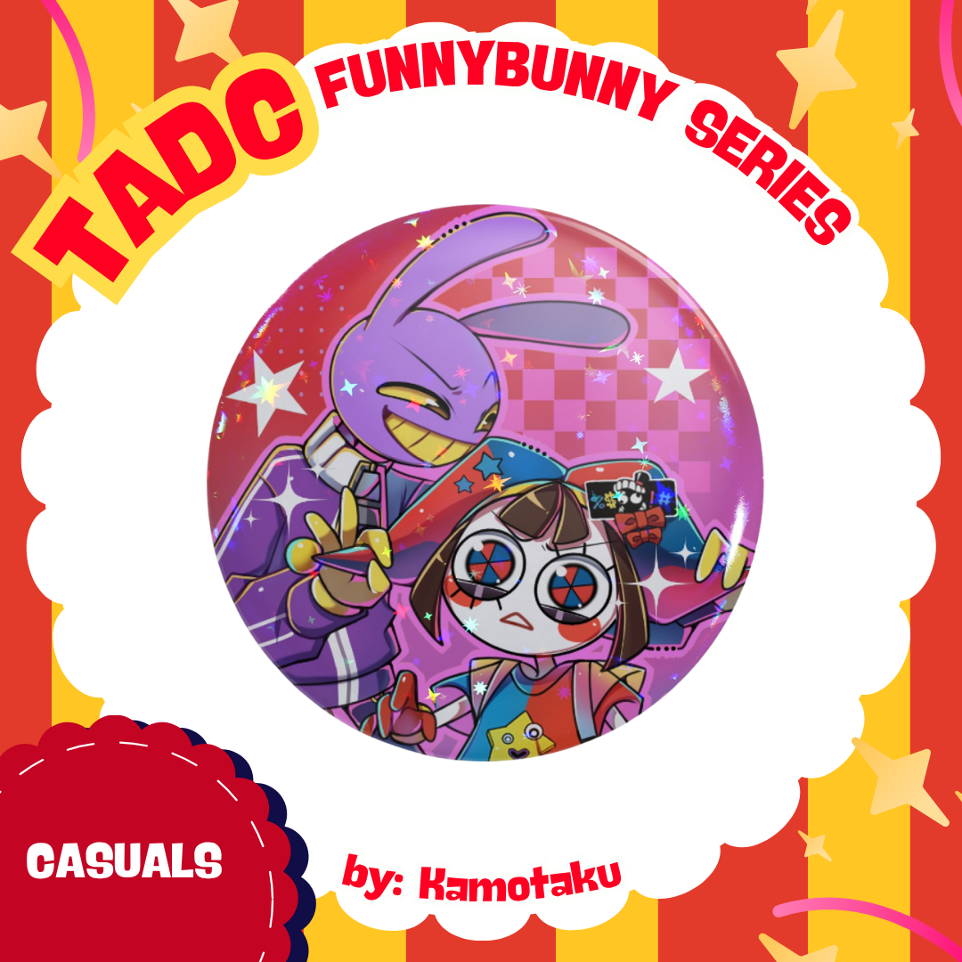 [Holo Star Button Pin] Funnybunny Series - Casuals