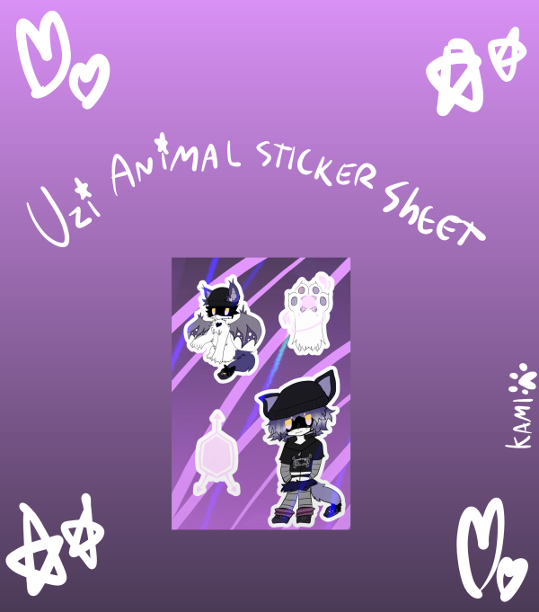 Uzi Animal Murder Drones Sticker Sheet ⭐