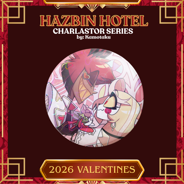 [Holo Heart Button Pin] Charlastor Series - 2026 Valentines