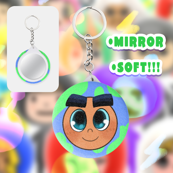 Archie Plush Badge Mirror Keychain