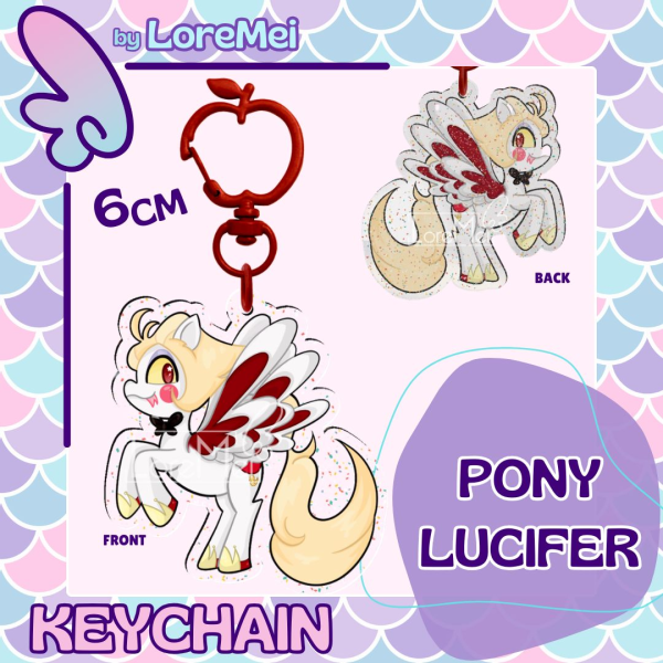 ꒰𑁬°Lucifer Pony°໒꒱ || Glitter Keychain