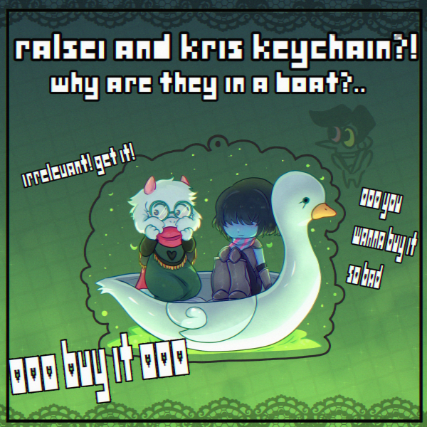 💚 Ralsei and Kris boat keychain