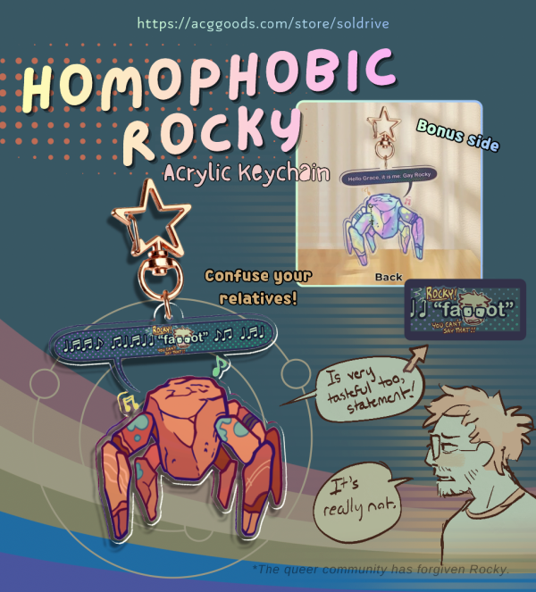 PHM "Home-of-Phobic Rocky (and Grace)" Double-Sided Acrylic Keychain