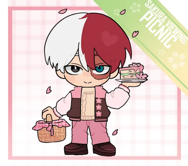 MHA Sakura Viewing Shoto Todoroki Keychain