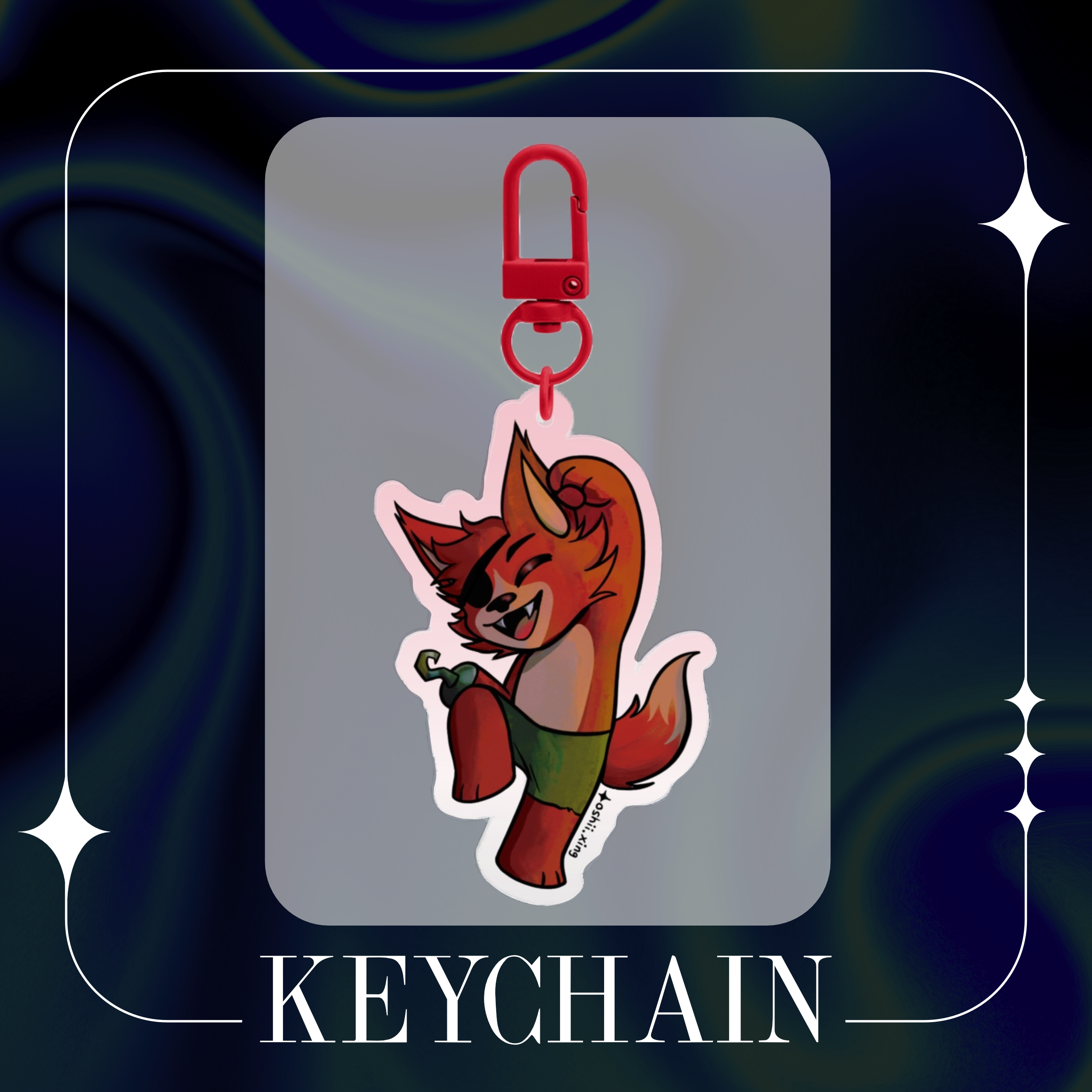 Foxy - Colored Edge Acrylic Keychain