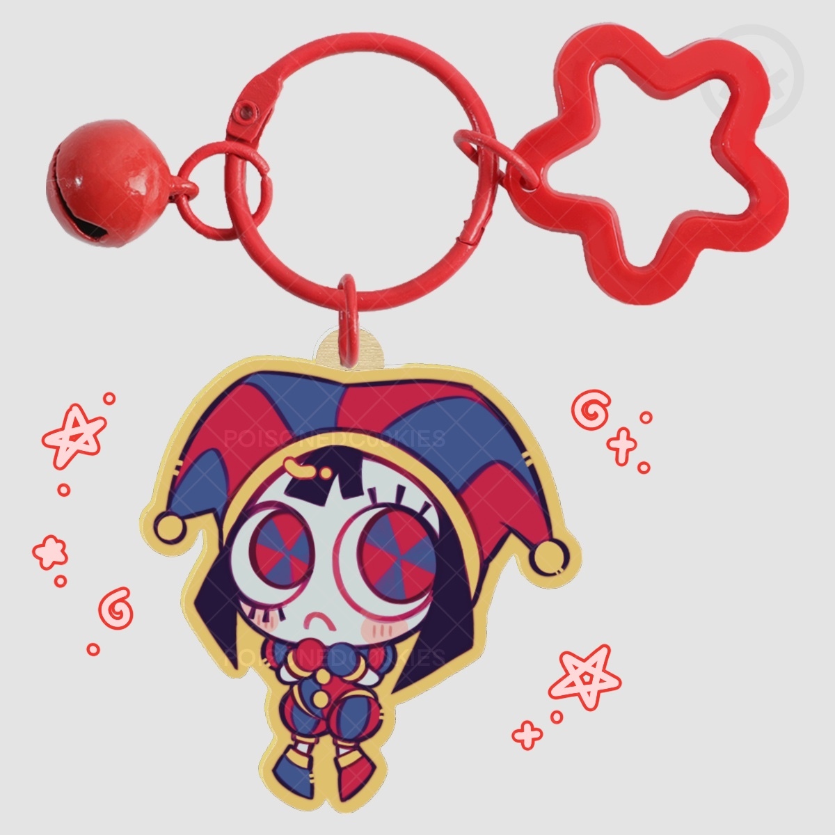 Pomni Wood Keychain