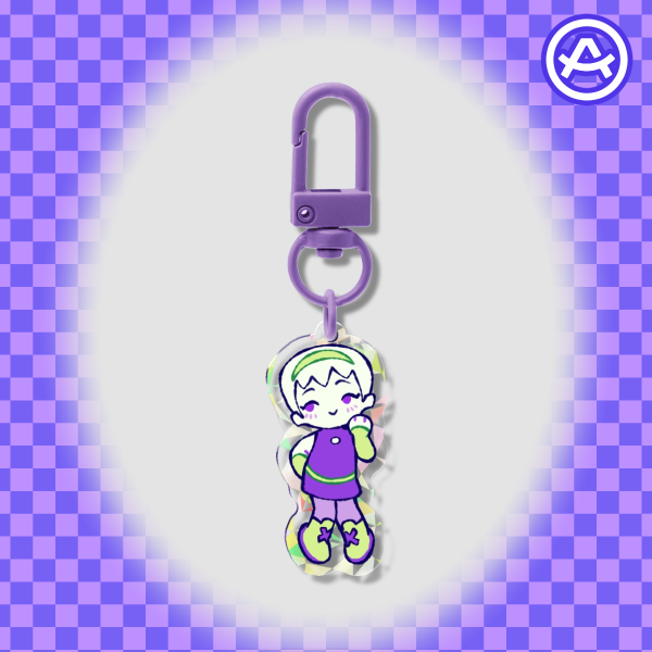 Rose broken glass keychain