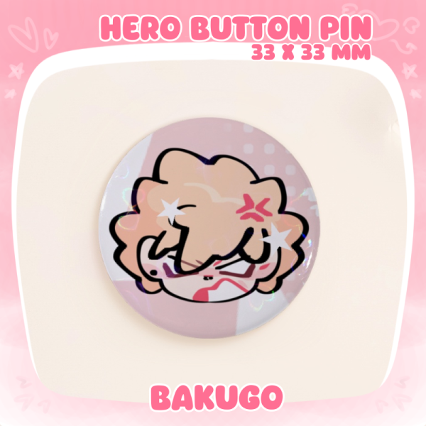 Hero mad Kacchan Round Badges (Button Pins)