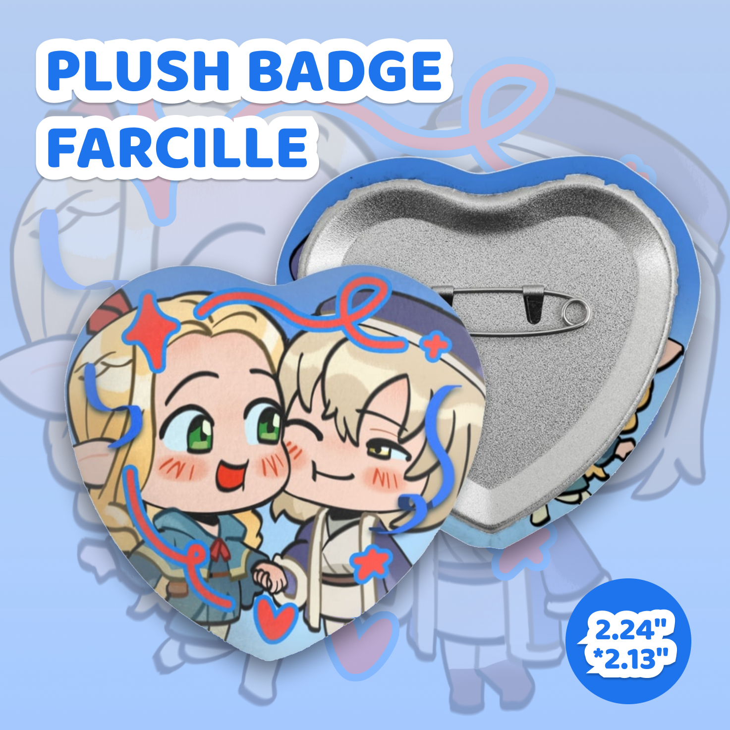 Farcille Heart Shape Plush Badge
