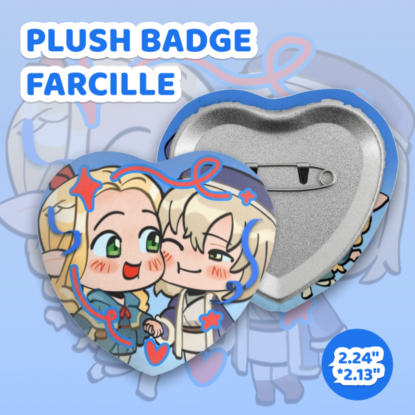 Farcille Heart Shape Plush Badge