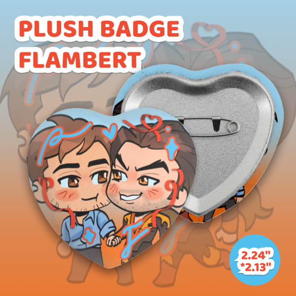 Flambert Heart Shape Plush Badge