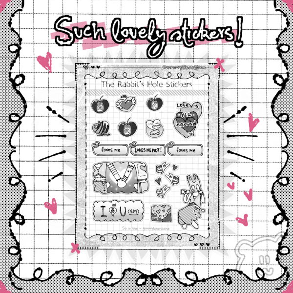 The Rabbits Hole (So In Love) Sticker Sheet